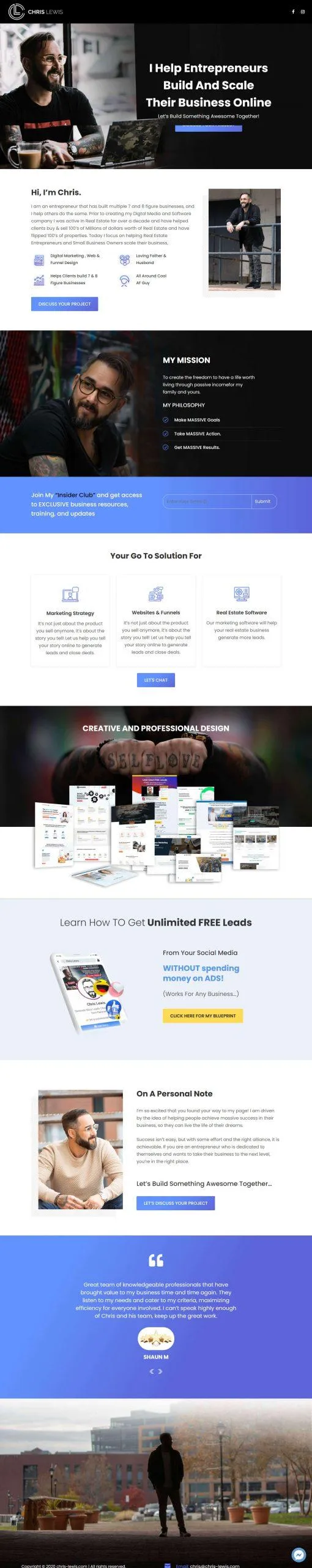 Web design Thousand Oaks personal portfolio homepage sample