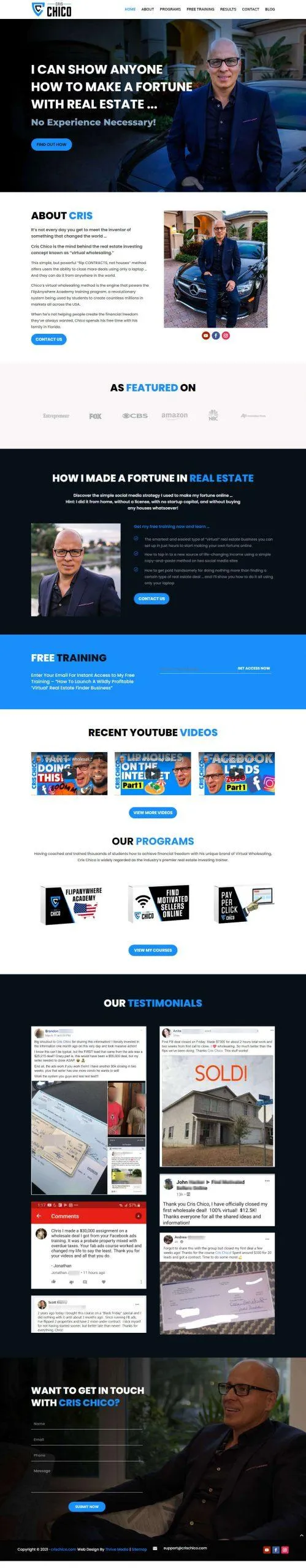 Designer personal portfolio website with interactive elements