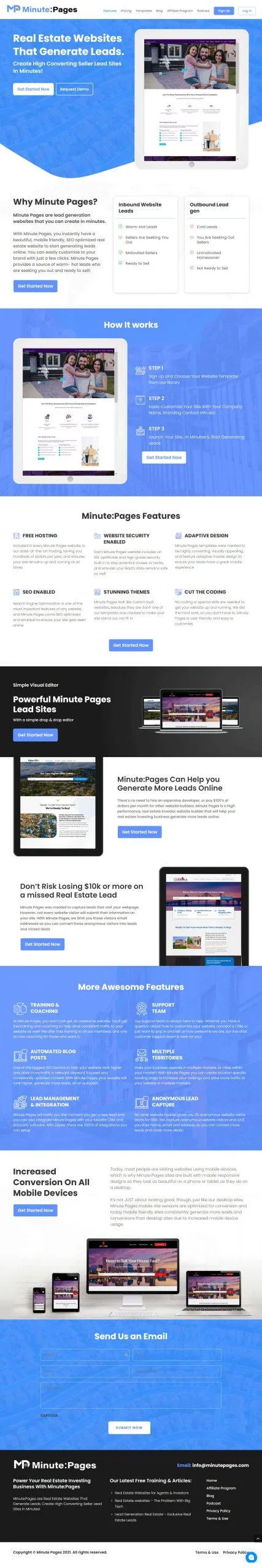 Business website with professional branding and messaging