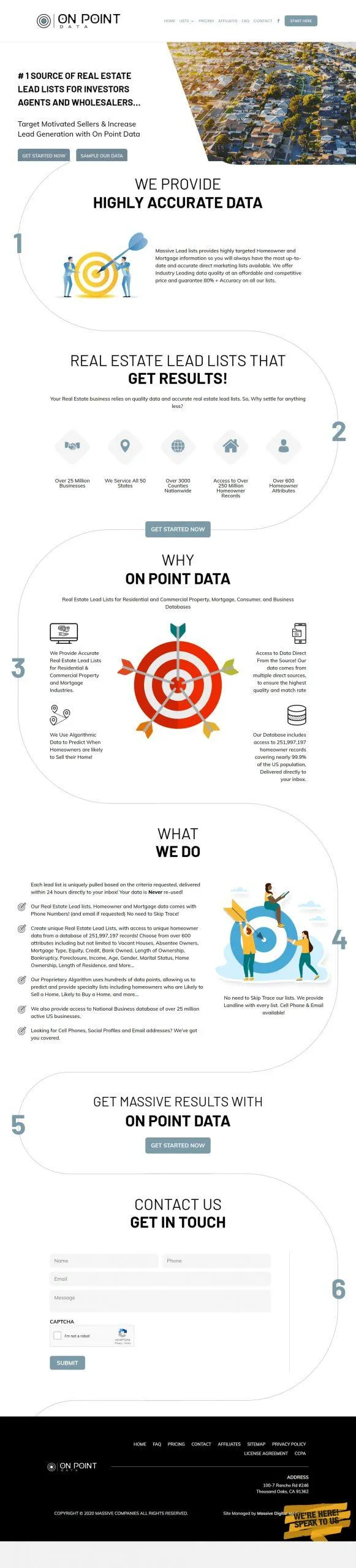 Business website layout with strong brand identity