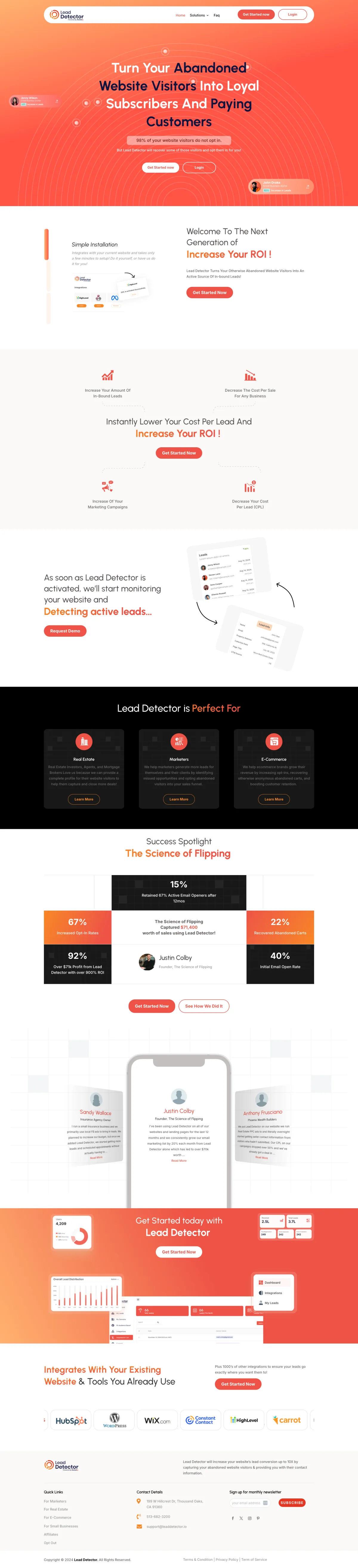 Business website development showcasing service pages