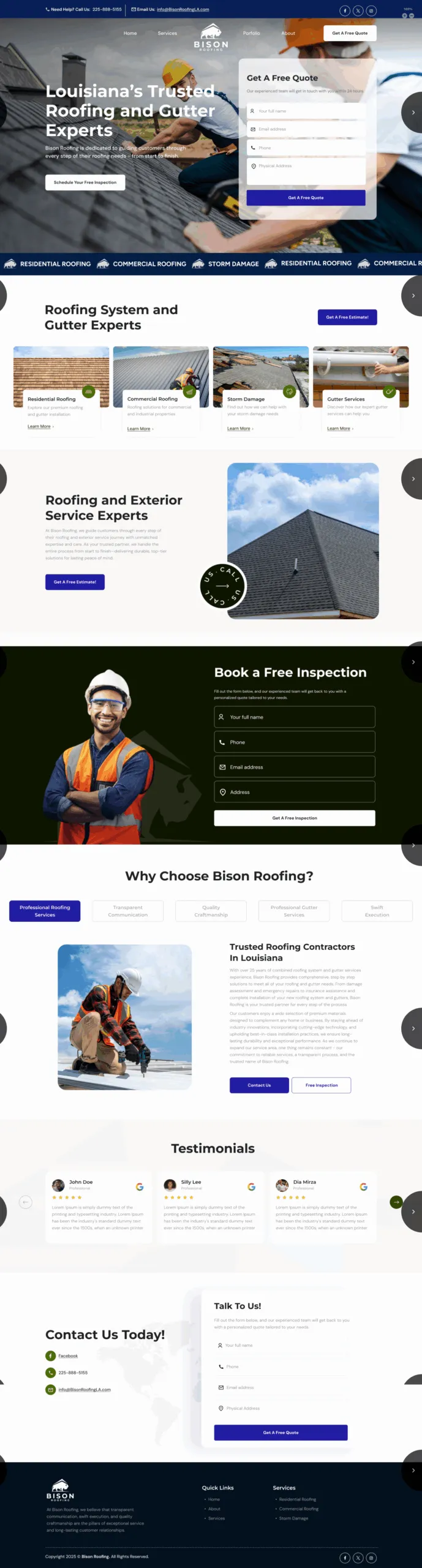 Business website design showcasing modern corporate layout