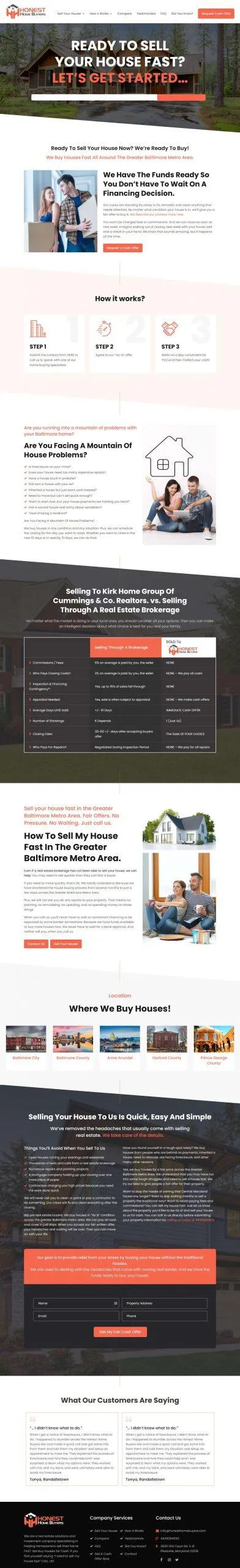 Real estate website portfolio with neighborhood guide pages