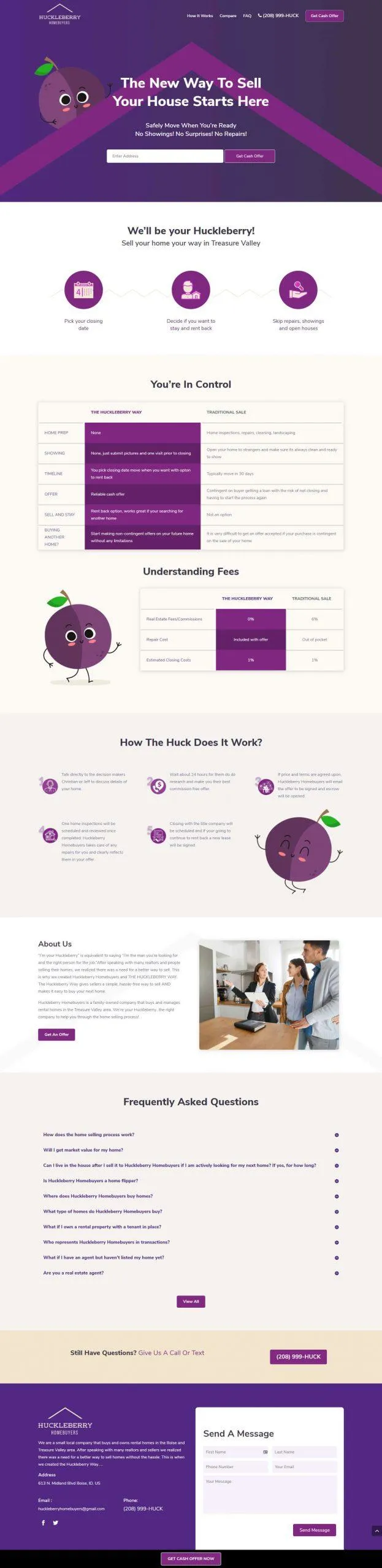 Property-focused real estate website portfolio example