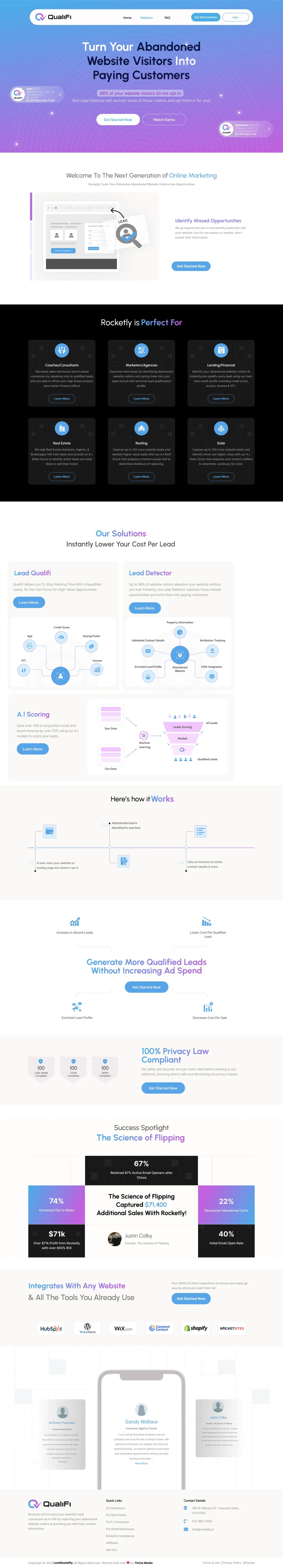 Business website portfolio showing analytics and performance results