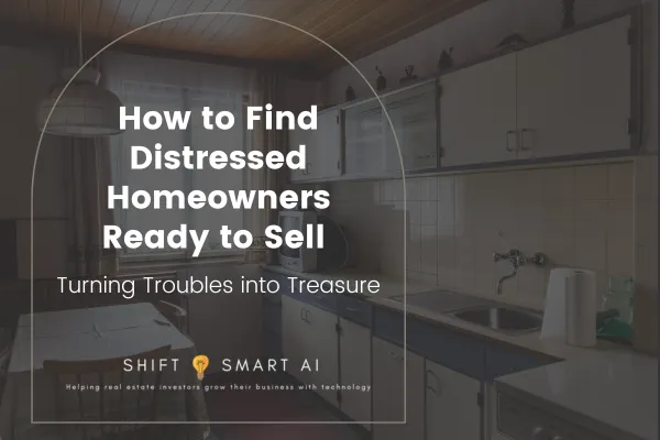 Blog title: How to find homeowners ready to sell. House and upset lady.