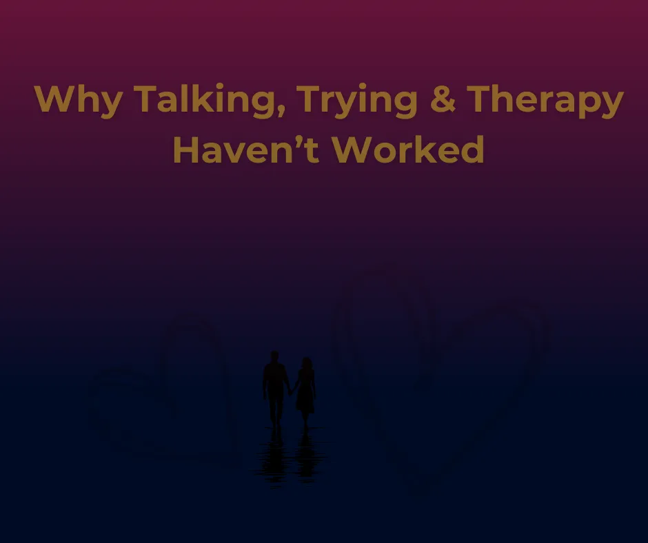 Why Talking, Trying and Therapy Haven't Worked with a couple walking in a shadow