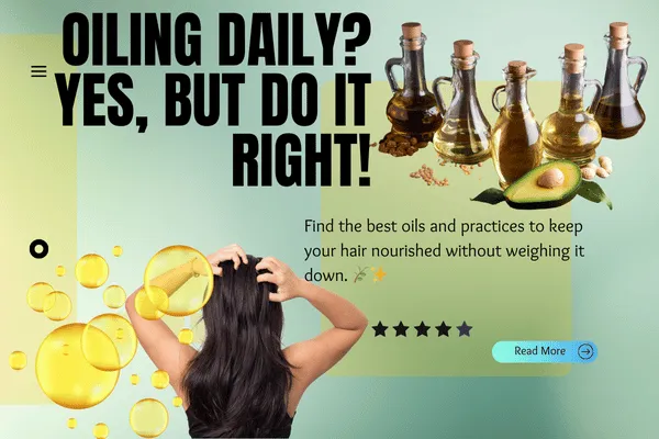 Woman wondering what to do to oil her hair