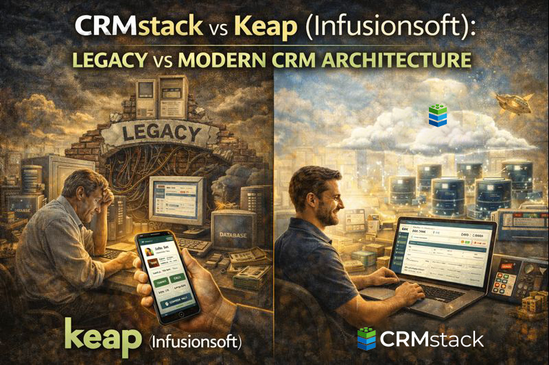 CRMstack vs Keap (Infusionsoft): Legacy vs Modern CRM Architecture