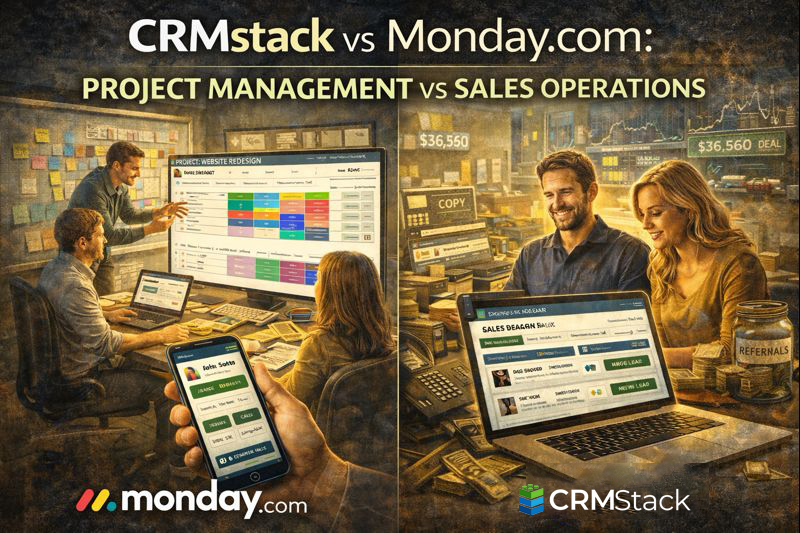 CRMstack vs Monday.com: Project Management vs Sales Operations