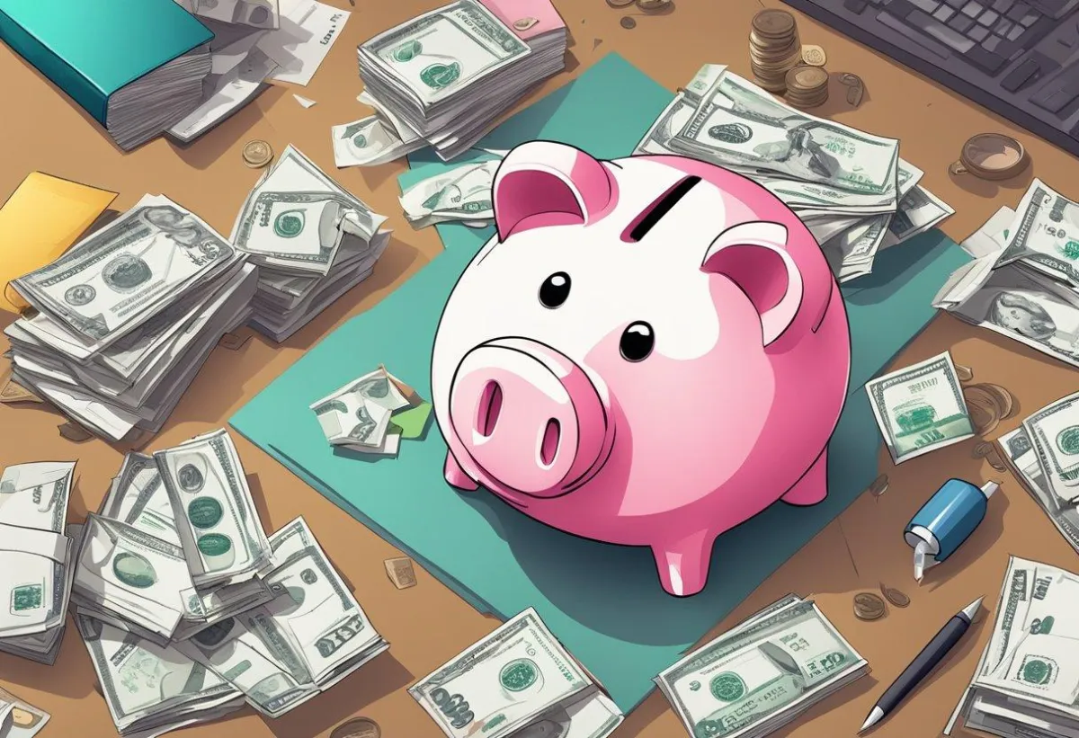 A pink piggy bank