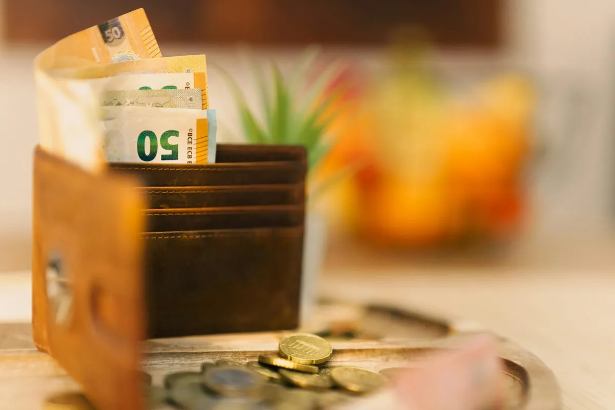 A wallet with money