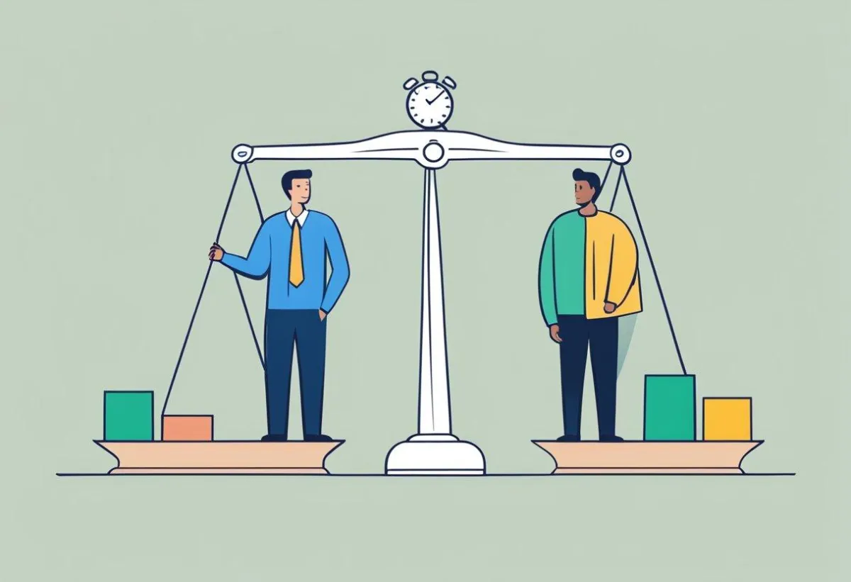 Two person standing on a weighing scale
