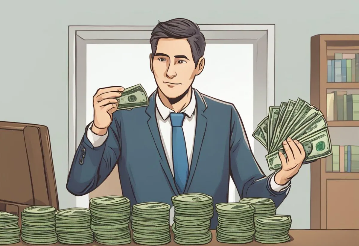 A man holding money