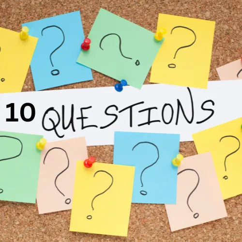 A vibrant and modern cover image featuring question marks, a diverse group of business professionals in discussion, and symbols of inquiry like magnifying glasses, symbolizing curiosity and engagement.