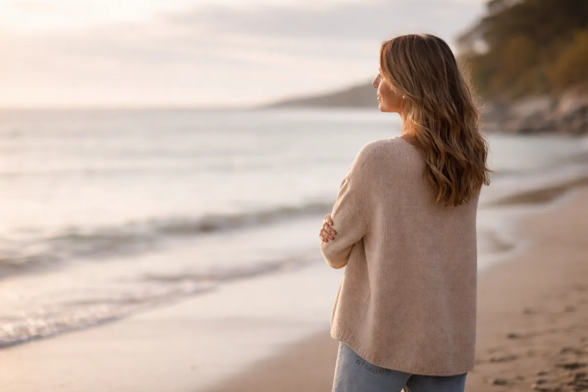 Woman finding inner calm and clarity while navigating family conflict