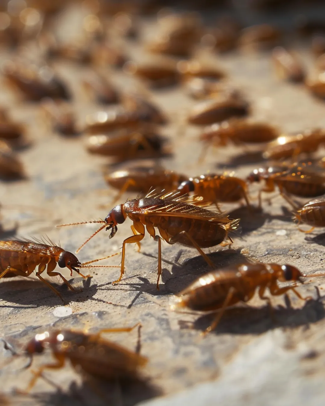 An image of alot of ticks on the floor.