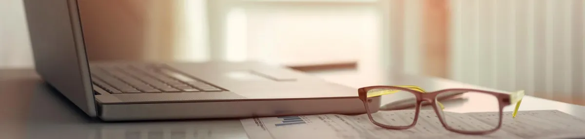 Laptop and Eyeglass