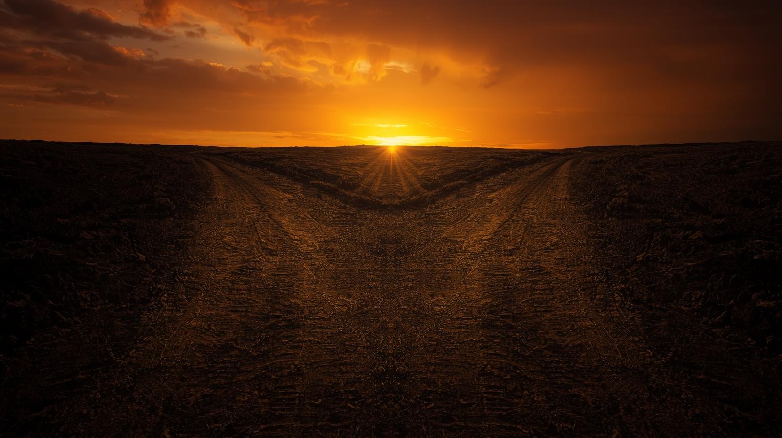 Sunset Fork in the Road