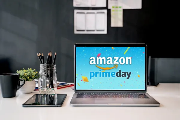 Desktop looking at a logo of Amazon Prime Days