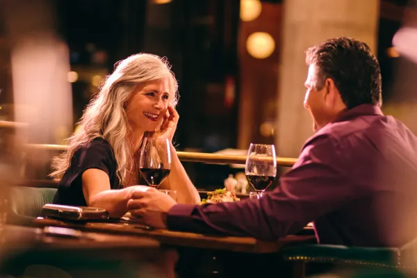 couple in a pub on a date