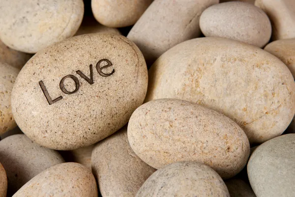 Stone with love written on it