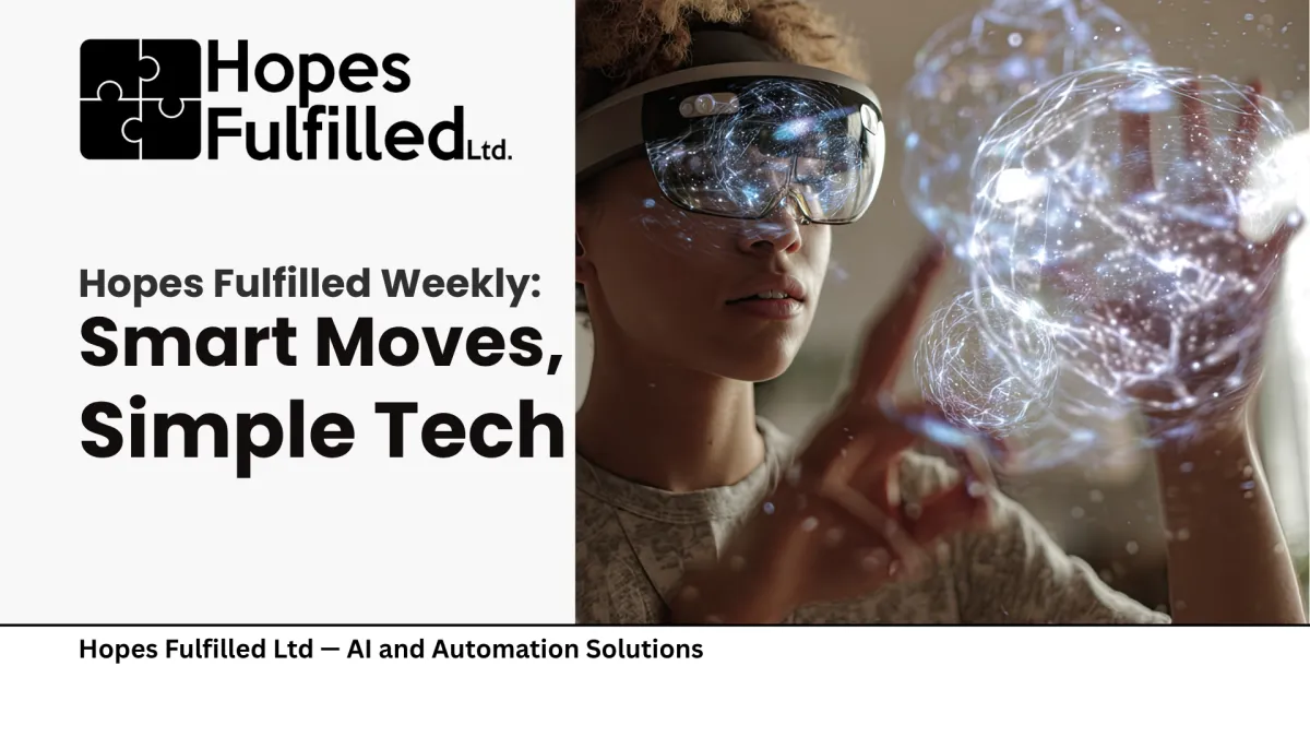 Hopes Fulfilled Weekly: Smart Moves, Simple Tech