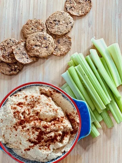 Nancy Leeds Gribble with Cauliflower Hummus