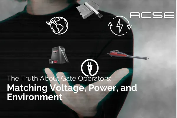 The Truth About Gate Operators: Matching Voltage, Power, and Environment