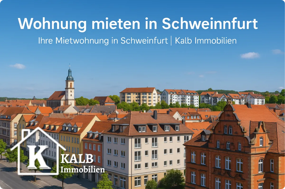 Mieten in Schweinfurt - Stadtpanorama mit Mietwohnungen