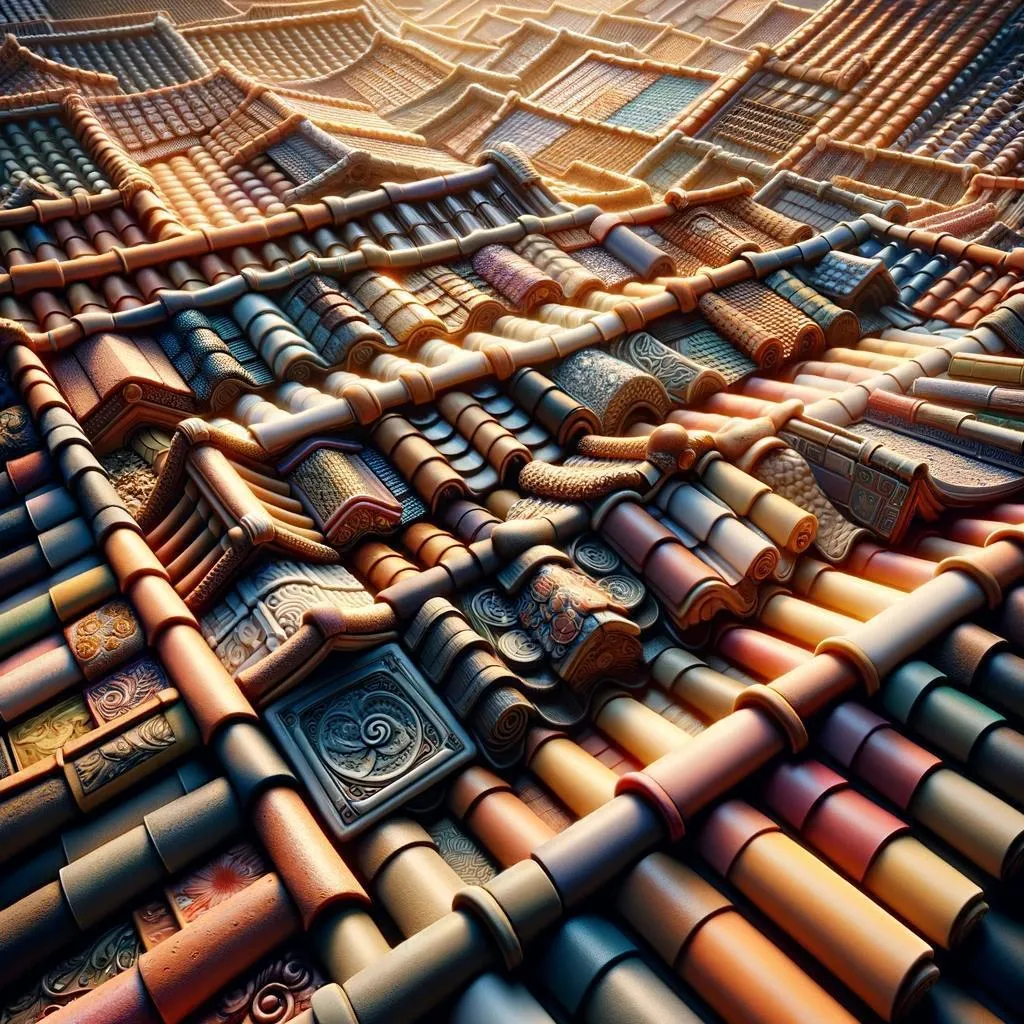 Roof tiles in Geneva, Illinois
