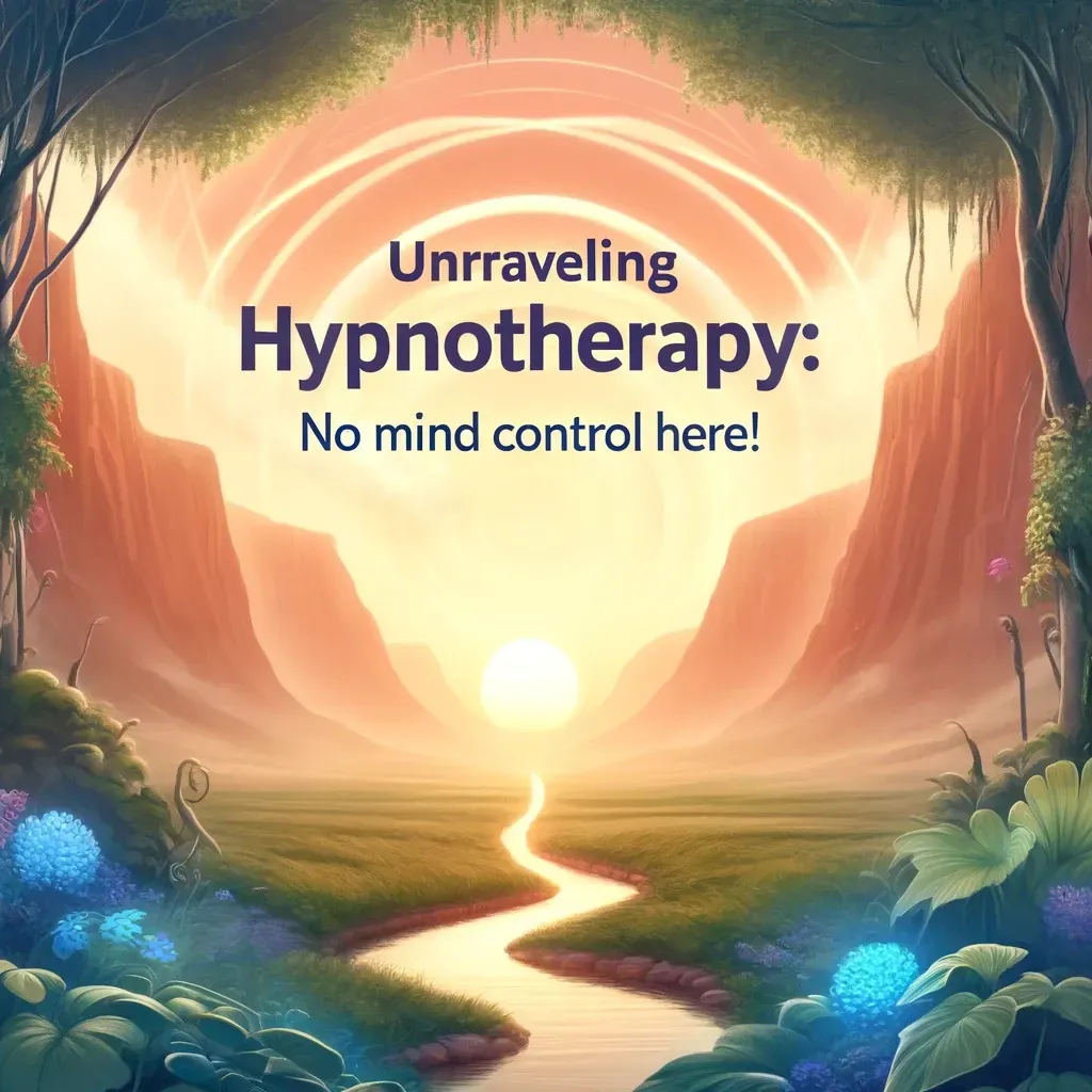 A serene cover image featuring a peaceful landscape, symbolizing the clarity and empowerment gained through hypnotherapy, with soft colors that invite readers to explore the true nature of hypnotherapy beyond common myths