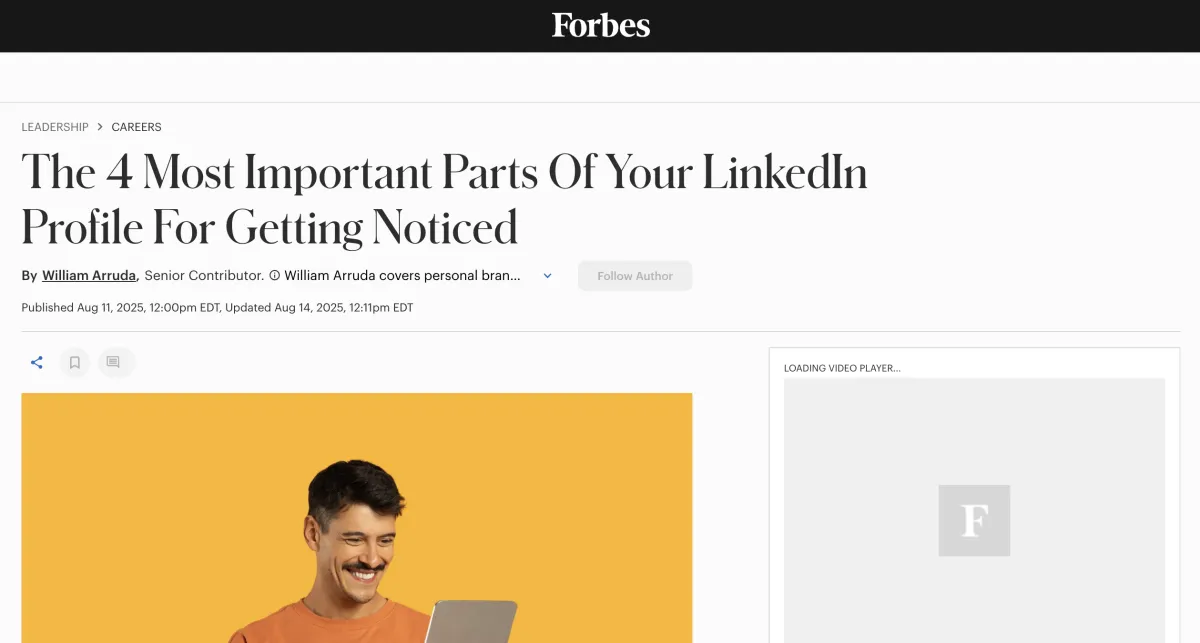 Forbes Shares The 4 Most Important Parts of Your LinkedIn Profile For Getting NoticedNew Blog Post