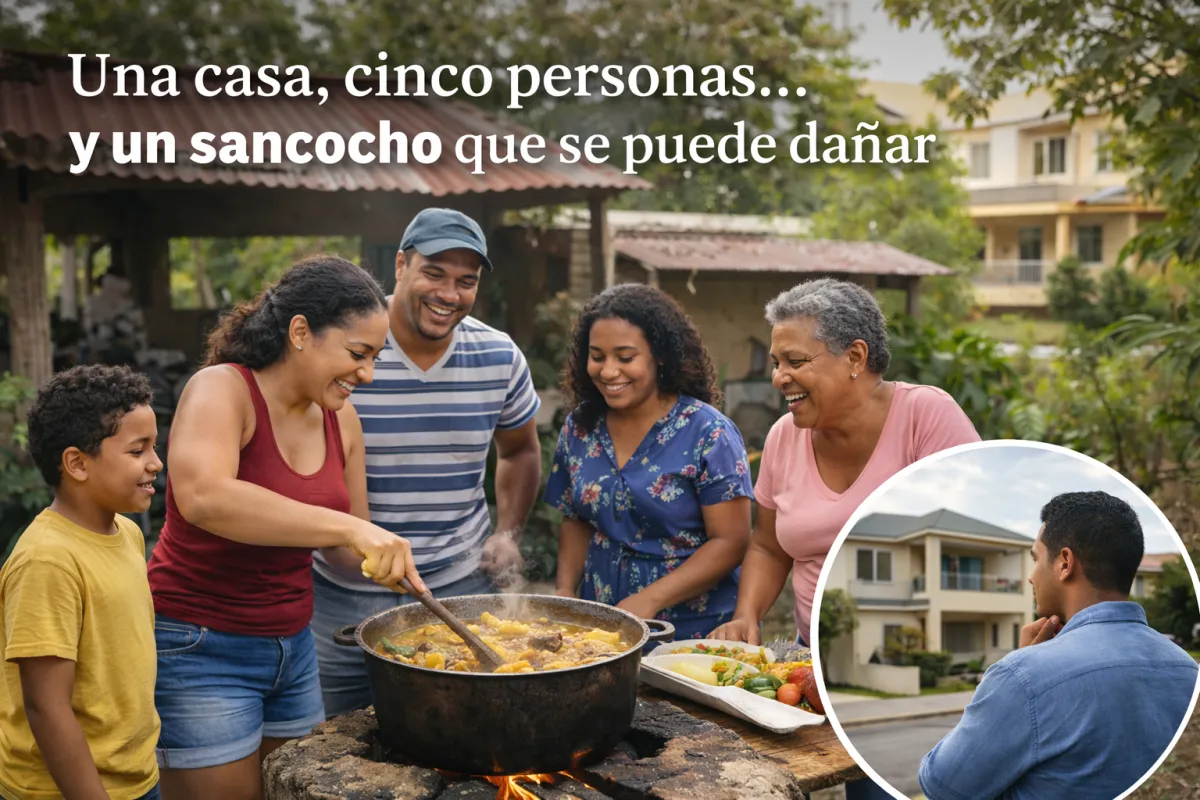 Una casa, cinco personas… y un sancocho que se puede dañar