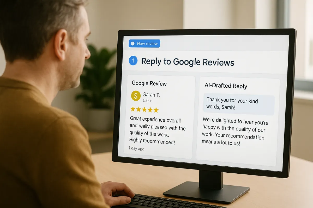 Google review reply automation UK AI-driven review responses HighLevel review management tool Local SEO review reply best practice