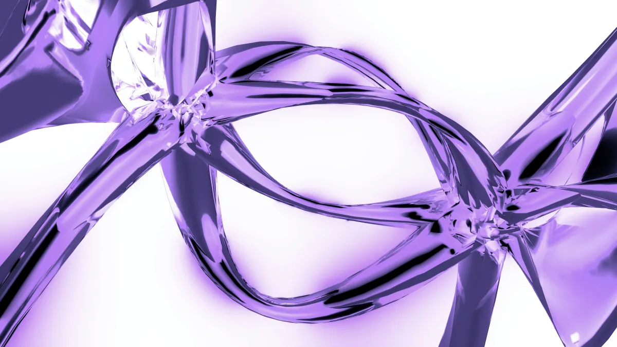 Abstract violet DNA-inspired sculpture symbolizing emotional biohacking, nervous system rewiring, and the science-soul connection | Uhkare Mind Body Soul.