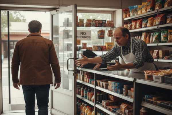 Merchant counter with payment terminal
