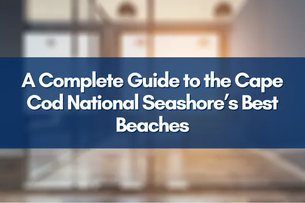 Beautiful Cape Cod beach with dunes and sunset sky, showcasing the area's natural seaside beauty