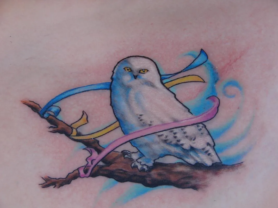 Cancer ribbon snow owl
