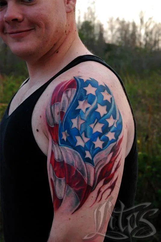 american flag soldier
