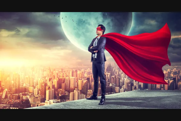 Business Superhero on His Way to Success