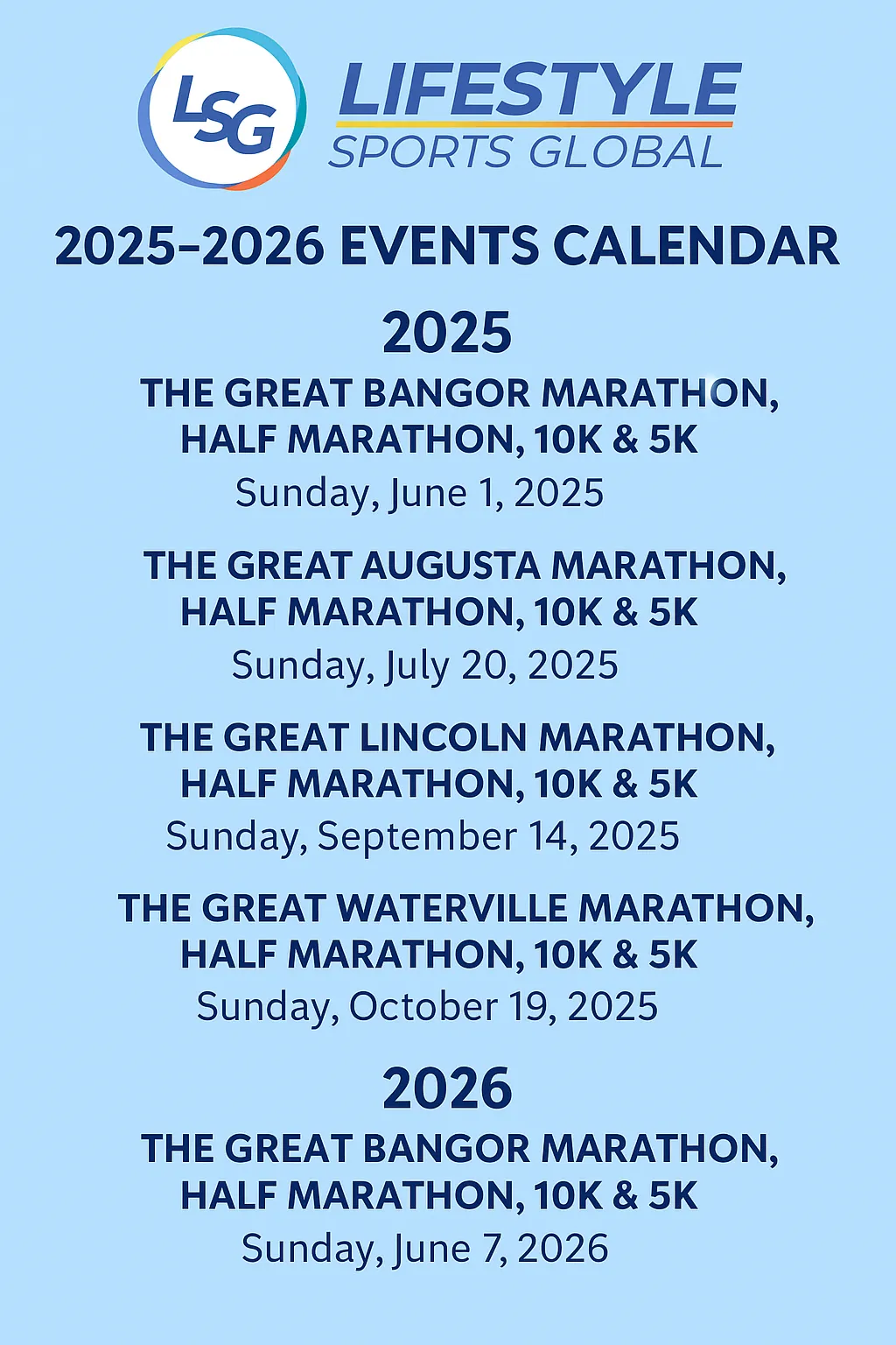 2025 Calendar Update