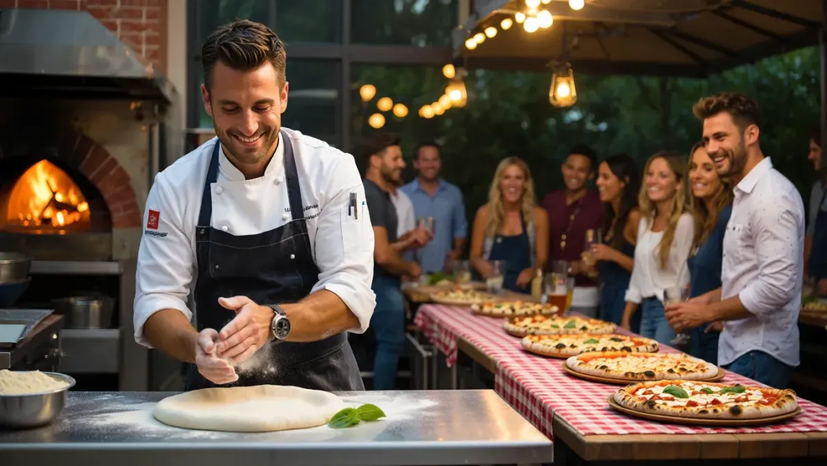 chef pizzaïolo prestation de pizza sur un événement 
