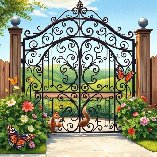 A serene rural scene in Trenton, Ohio, featuring a beautifully constructed wooden fence winding through a lush green landscape. The fence, made of rich, warm wood, showcases various stages of craftsmanship with freshly assembled and rustic, weathered sections, reflecting the community's history of fence building. Surrounding the fence, a vibrant array of wildflowers in shades of yellow, purple, and blue intermingle with verdant grass, creating a lively yet calming atmosphere. In the background, rustic farmhouses blend harmoniously into the scenery under a clear blue sky dotted with fluffy white clouds, suggesting a peaceful day. A curious fox and playful rabbits peek out from behind the fence, adding whimsy to the scene. Rendered in a Social Realism style, the image emphasizes rich textures and detailed realism with an earthy color palette of greens, soft browns, and sunny yellows, evoking familiarity and comfort. The overall mood celebrates the art of fence building and the charm of rural life in Ohio, infused with quirky details of nature.