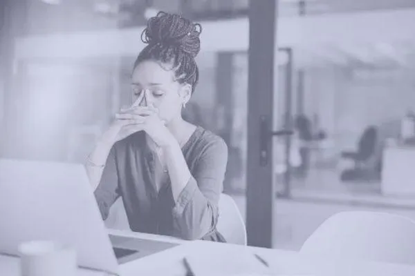 Lady at work looking stressed