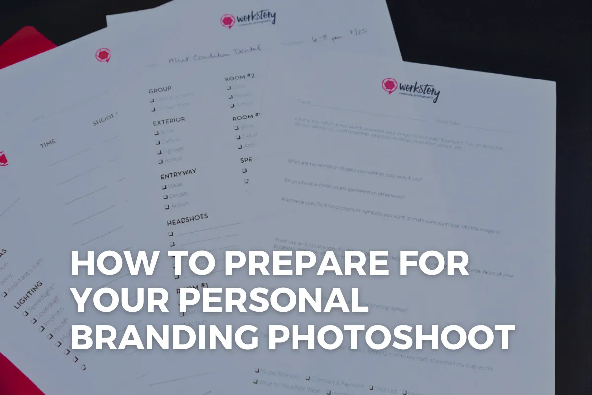 planning documents for personal branding photography sessions in spokane and cda by WorkStory Creative