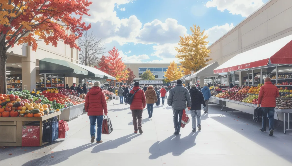 Shoppers on Thanksgiving showing early signs of fatigue during holiday purchases.