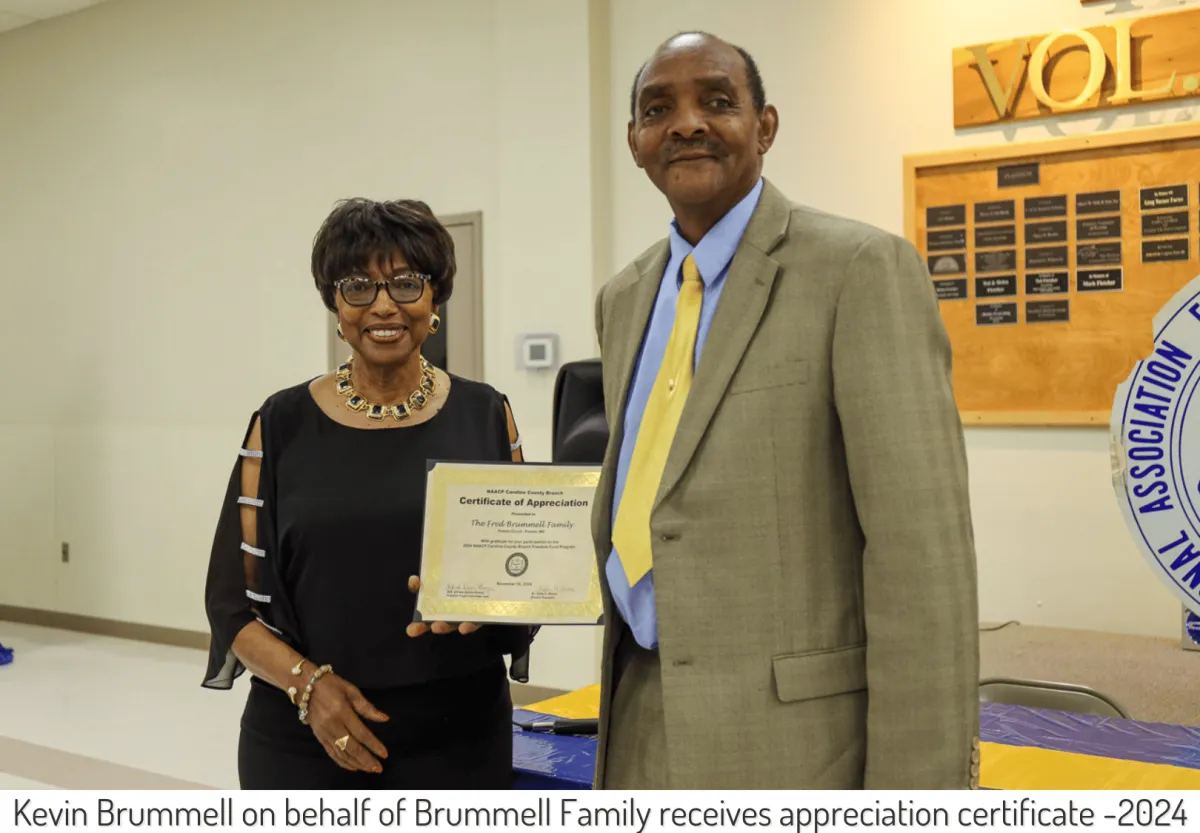 Kevin Brummell on behalf of Brummell Family receives appreciation certificate - 2024