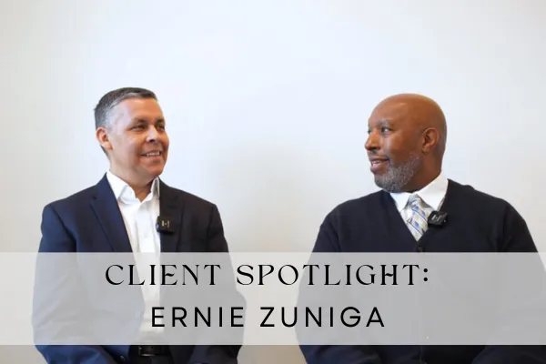 Duane and Ernie Zuniga sitting together for a client spotlight interview.