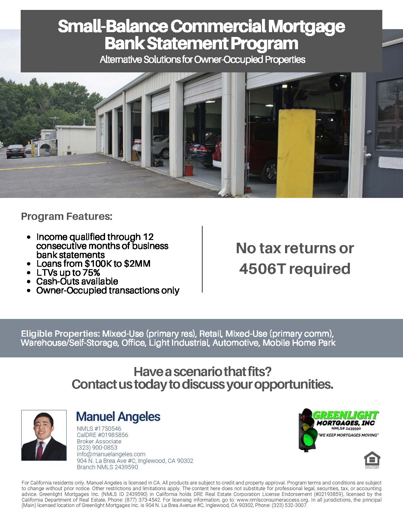 Small‑Balance Commercial Bank‑Statement Loans Los Angeles | Owner‑Occupied $100K–$2M